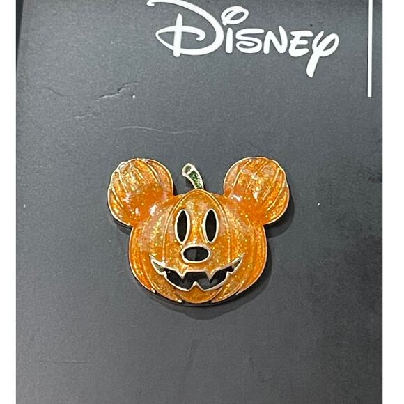 Disney BaubleBar Mickey Mouse Pumpkin Stud Earrings Enamel Halloween Fall NEW - Picture 2 of 7